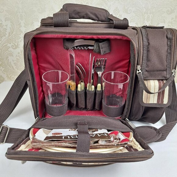 Picnic Time Moka Collection Picnic Cooler Tote with Food & Wine Compartments - Picture 7 of 16